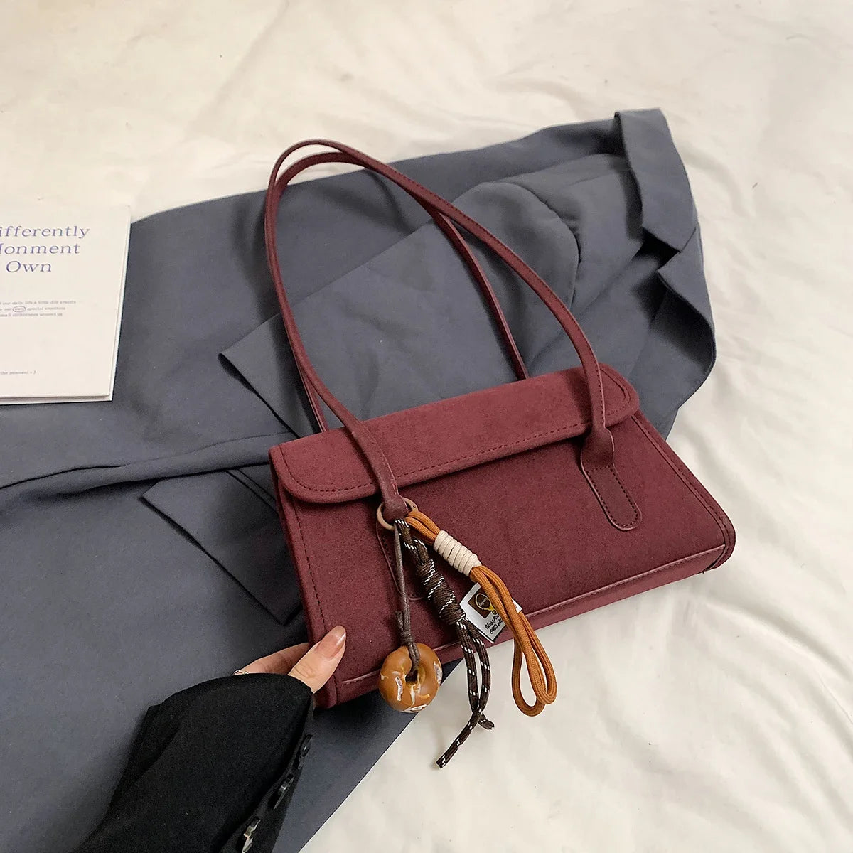 Women's Y2K Retro PU Leather Tote Bag - Casual Shoulder Handbag