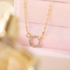 Elegant Jewelry Simple Crystal Circle Pendant Necklace