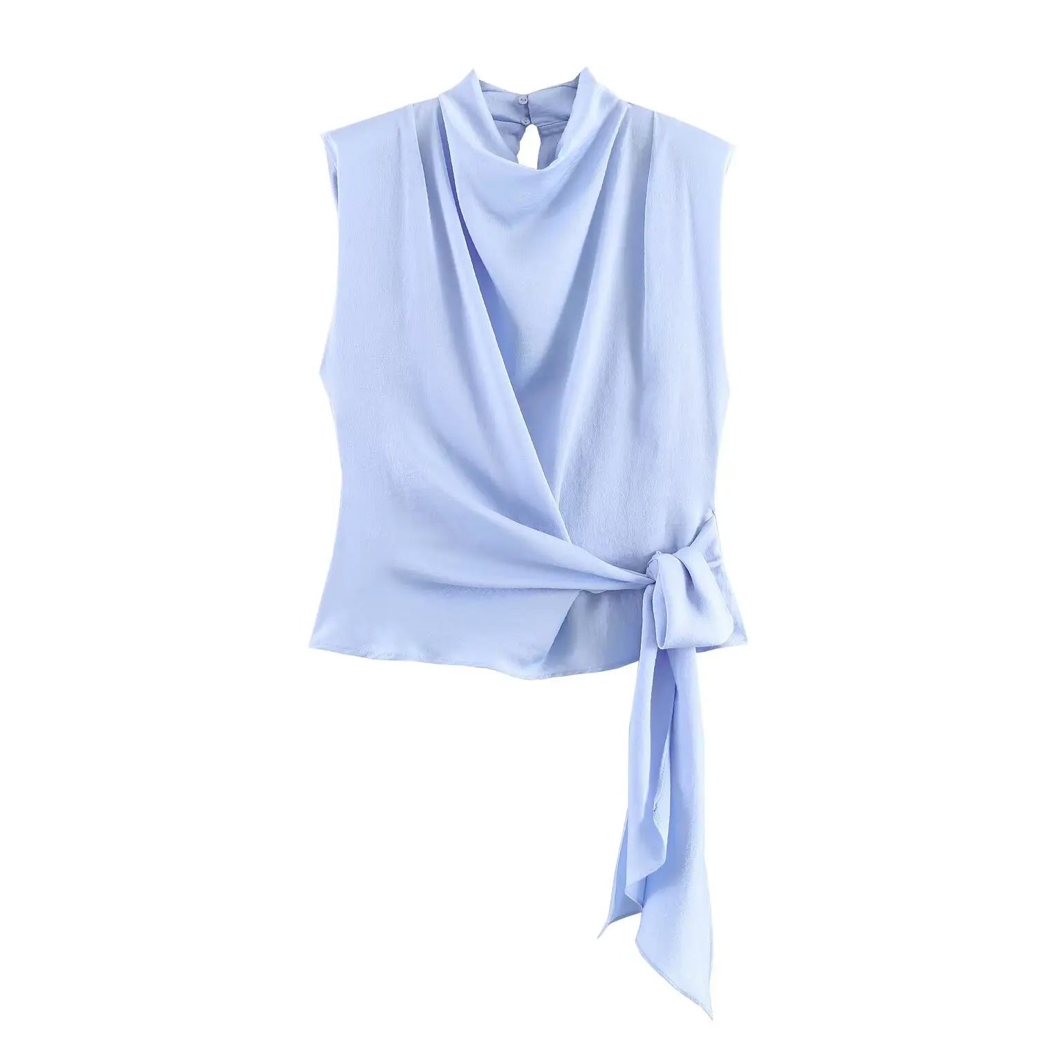 Satin Ribbon Sleeveless Top - Elegant Chic Tank Top for Women