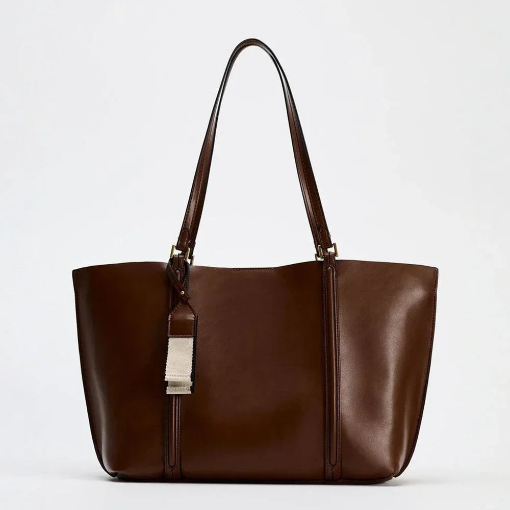 Bolso Tote Grande de Mujer | Cuero PU, Gran Capacidad | Negro y Marron