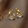 Gold Hoop Earrings with Cubic Zirconia