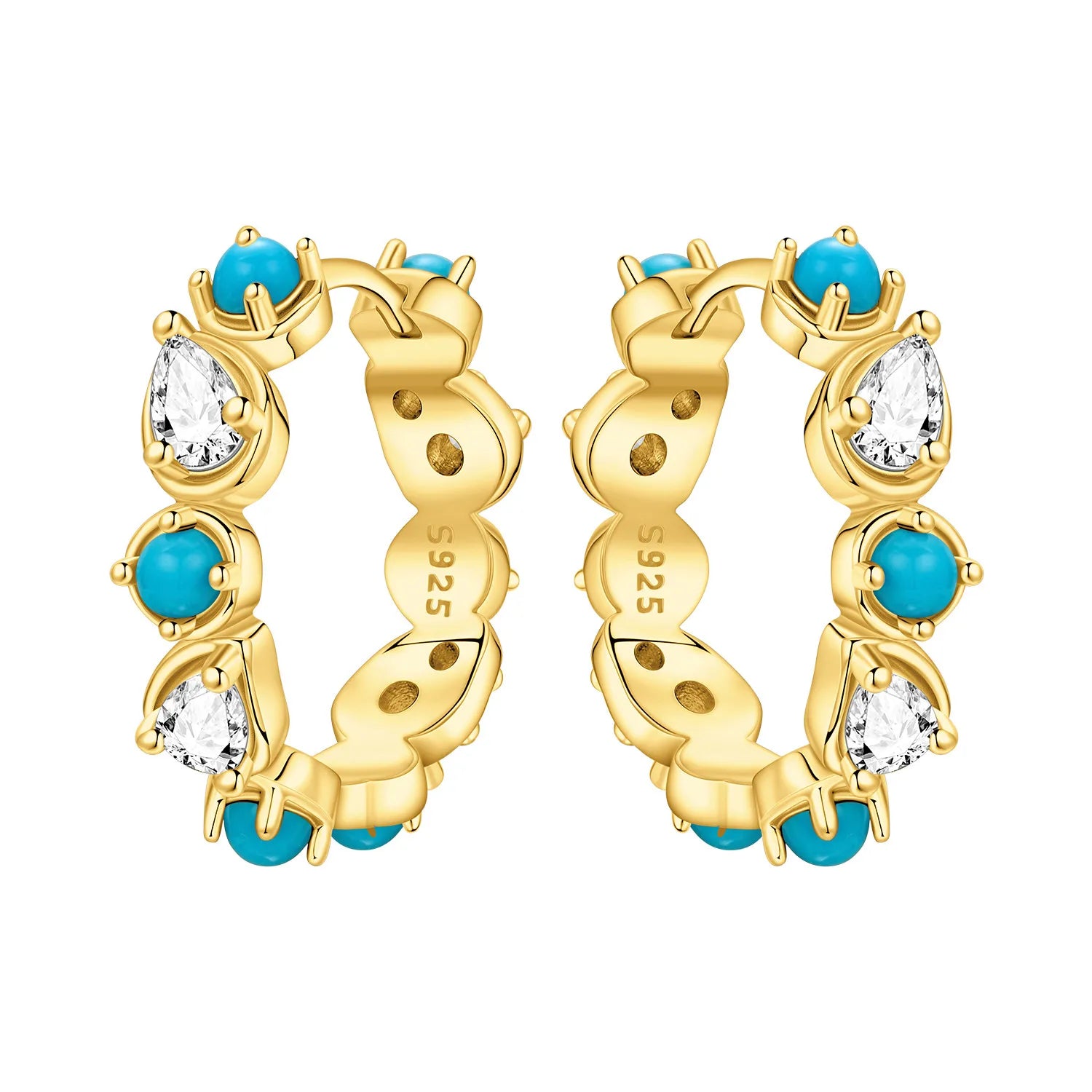 Sterling Silver 18K Gold Hoop Earrings