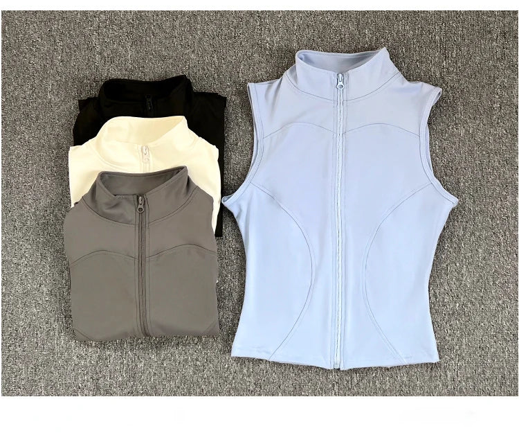 Women's Sleeveless Zip-Up Sport Top