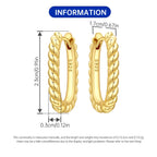 Sterling Silver 18K Gold Hoop Earrings