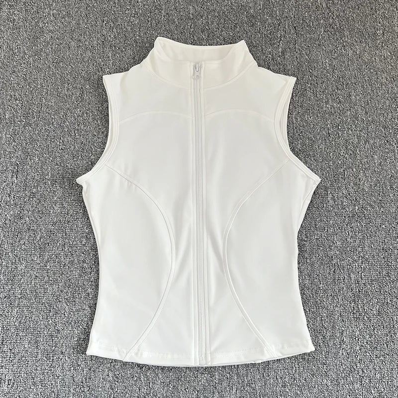 Women's Sleeveless Zip-Up Sport Top