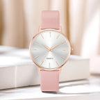 Women's Luxury Quartz Watch - Leather Band, Minimalist Dial