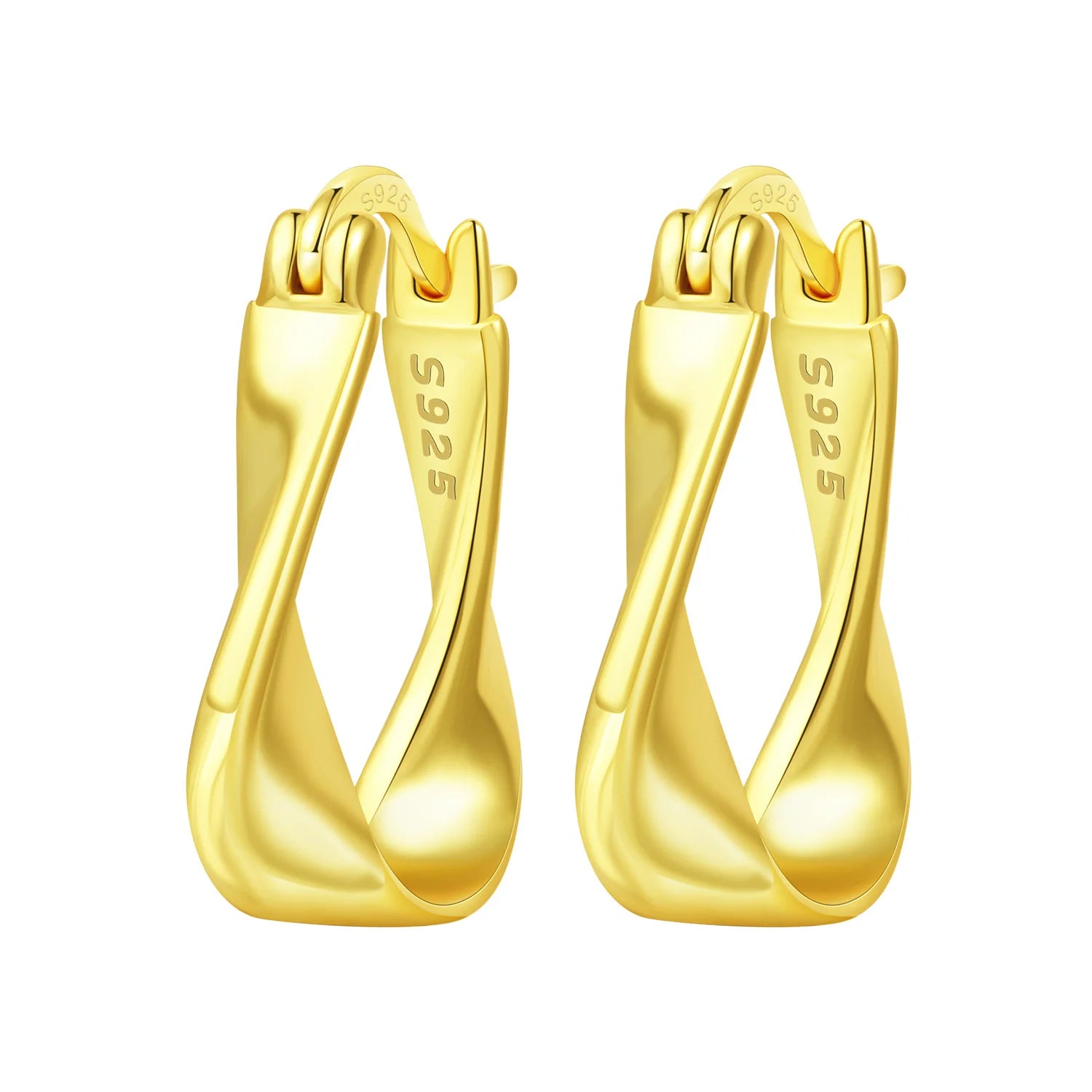 Sterling Silver 18K Gold Hoop Earrings