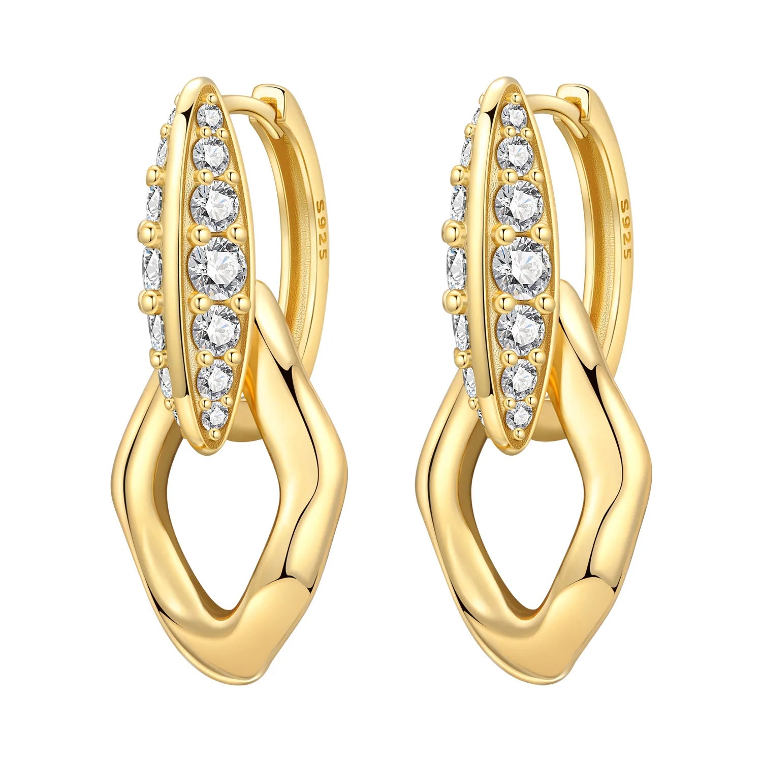 Sterling Silver 18K Gold Hoop Earrings