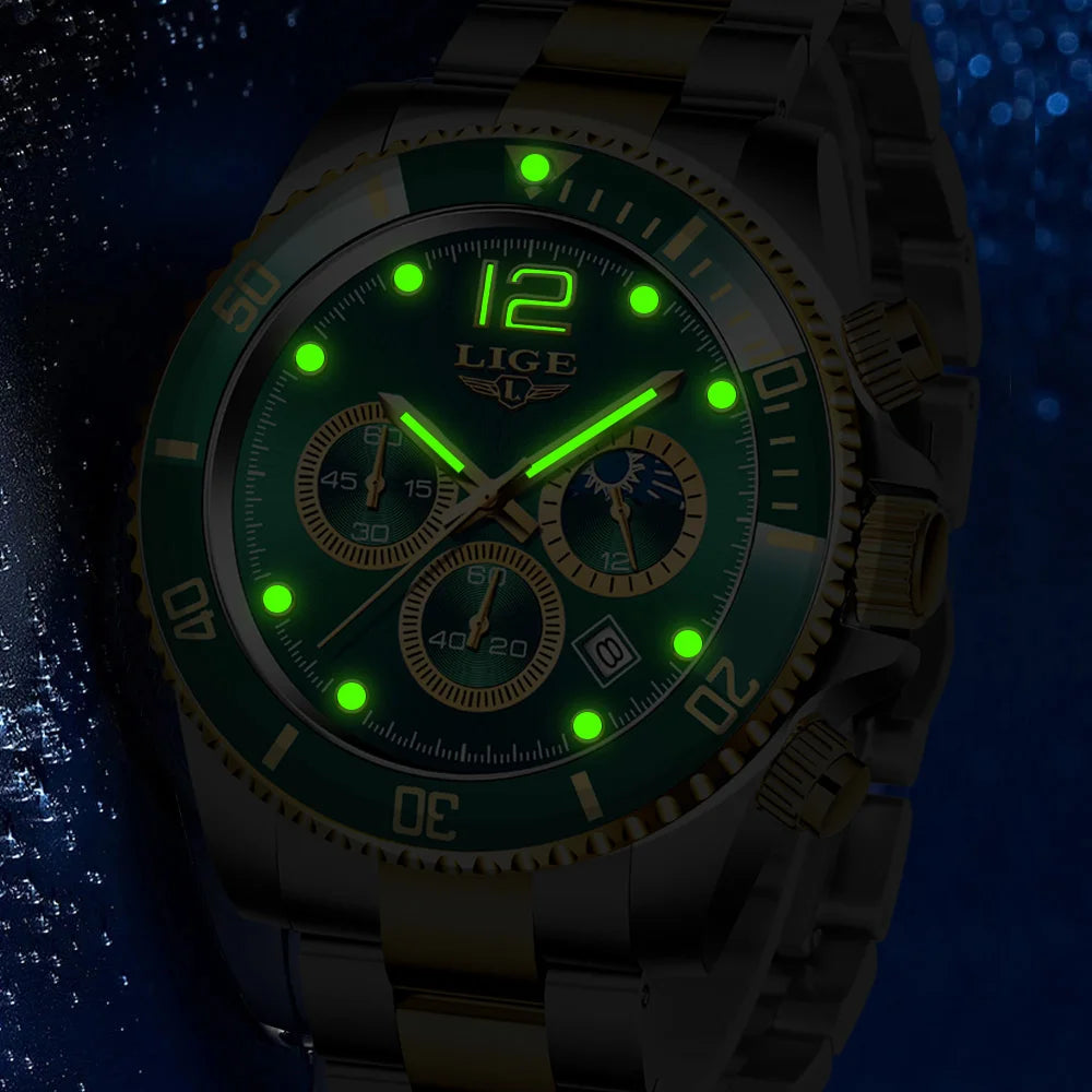 LIGE Men's Luxury Chronograph Watch
