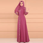 Muslim Abaya Kaftan Dress - Long Sleeve Maxi Robe for Women