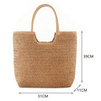 Bolso Tote de Paja para Mujer | Tejido Crochet, Estilo Bohemio | Playa y Viaje