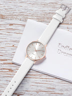 Women's Luxury Quartz Watch - Leather Band, Minimalist Dial