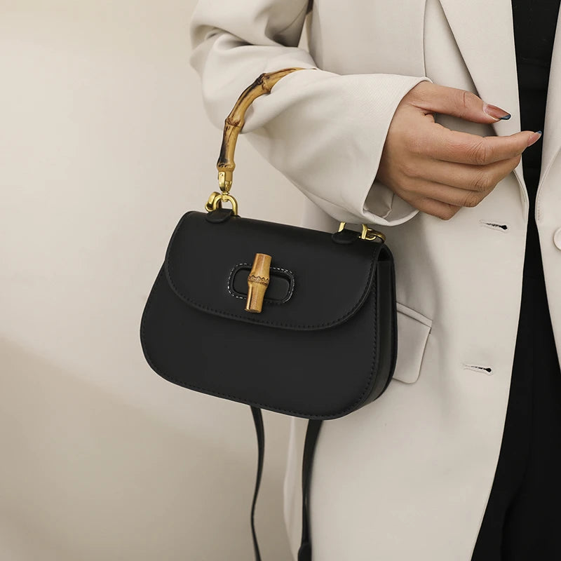 Bolso Saddle de Mujer | Cuero PU, Cierre con Candado | 6 Colores