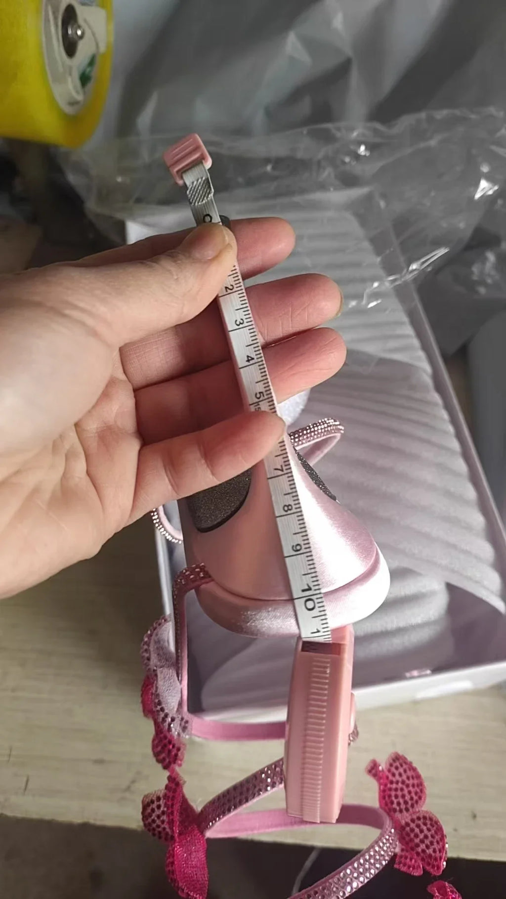Aneikeh Luxury Designer Pink Flower Rhinestone High Heels Sandals Shoe Sexy Wrap Strap Open Toe Stripper Prom Party Ladies Shoes