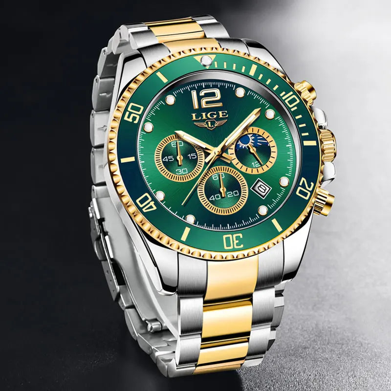 LIGE Men's Luxury Chronograph Watch