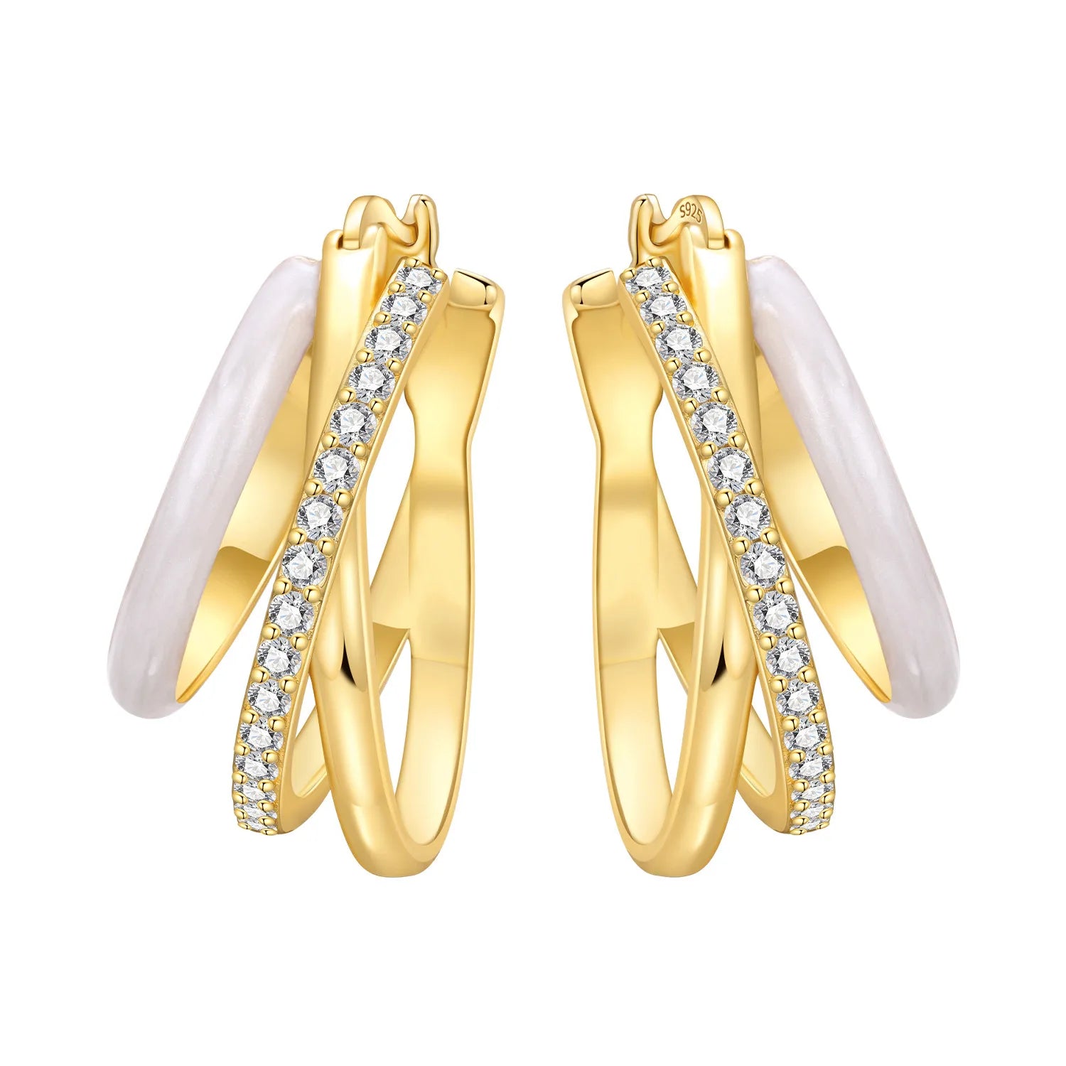 Sterling Silver 18K Gold Hoop Earrings