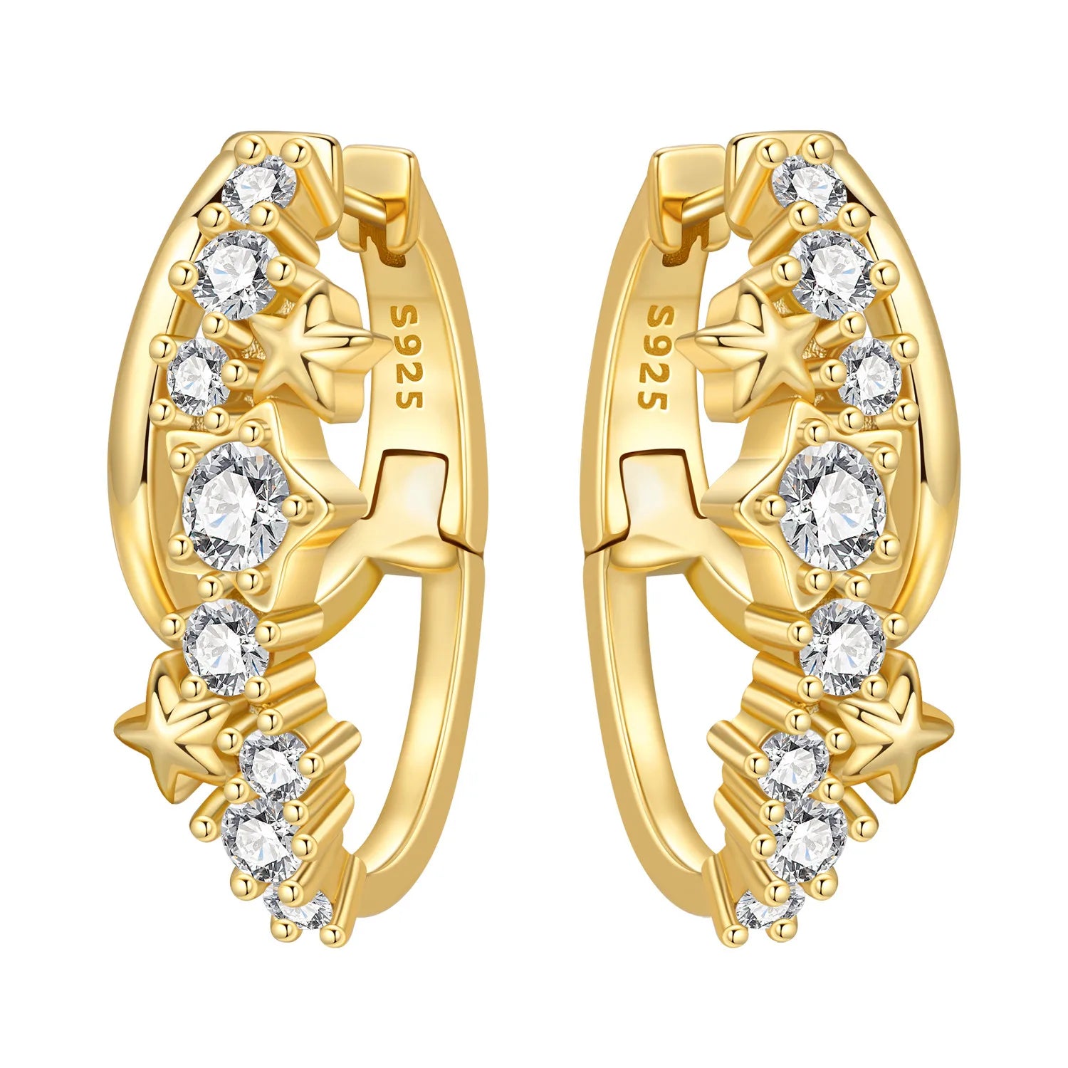 Sterling Silver 18K Gold Hoop Earrings