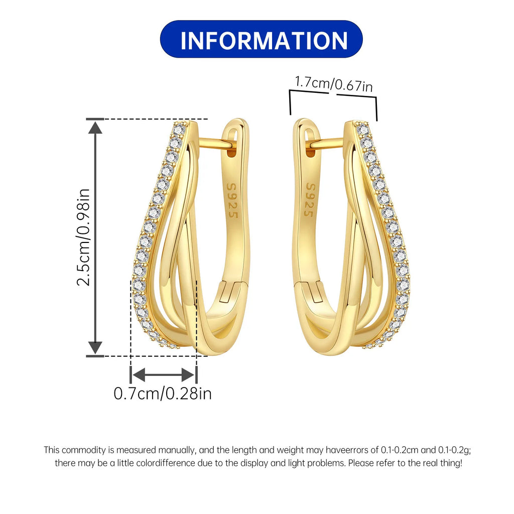 Sterling Silver 18K Gold Hoop Earrings