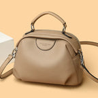 Women's Solid Color Crossbody Shoulder Bag - Rivet Detail PU Leather Commuter Purse