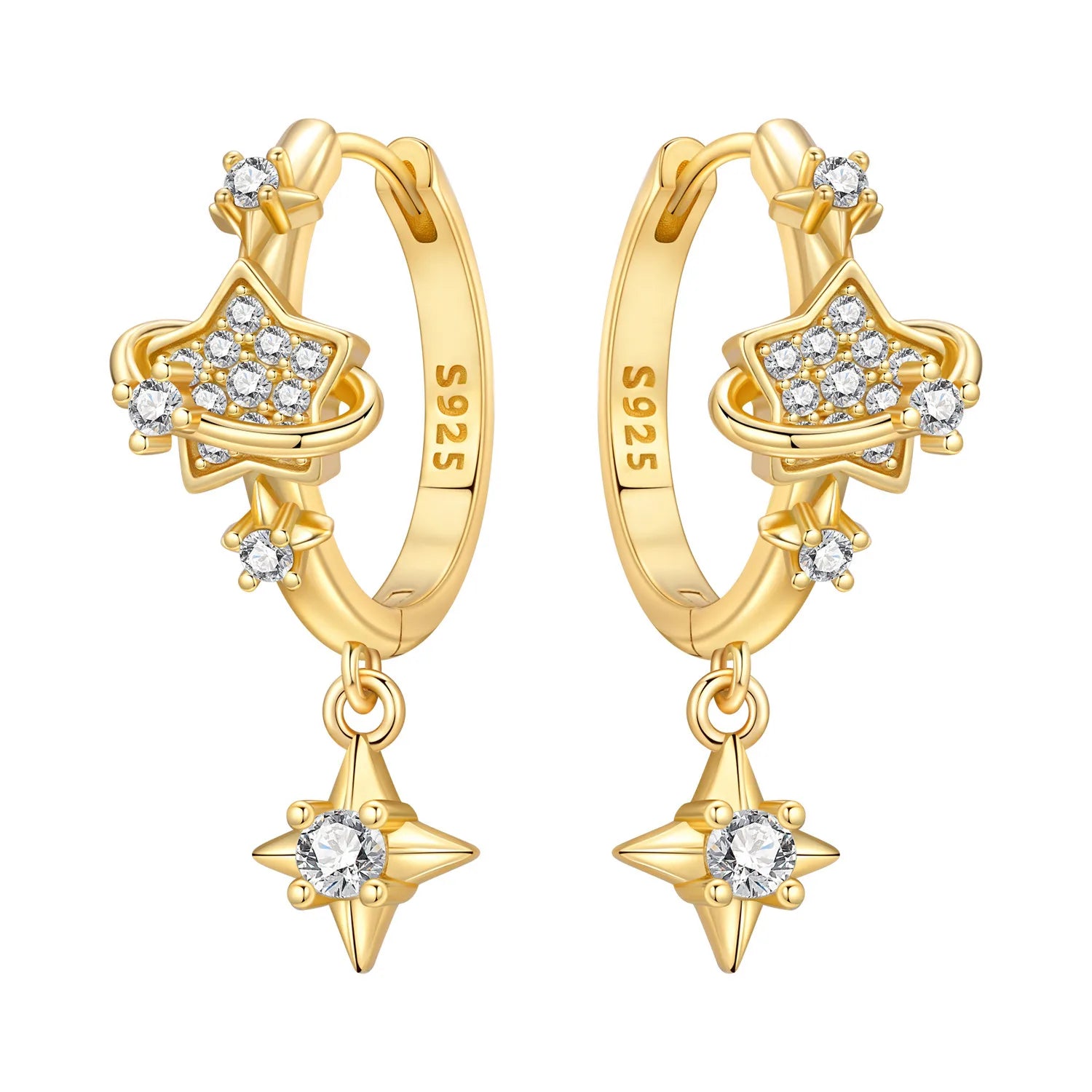 Sterling Silver 18K Gold Hoop Earrings