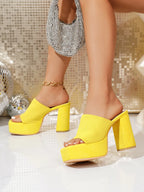 Summer Fashion Women Slip on Platform Plus Size Shoes for Women Peep Toe High Heel Sandals Casual Beach Slippers 2026