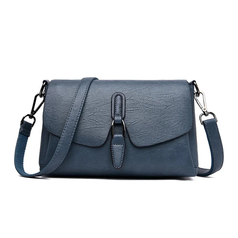 Women's 3-Layer Genuine Leather Shoulder Bag - Crossbody Messenger Purse