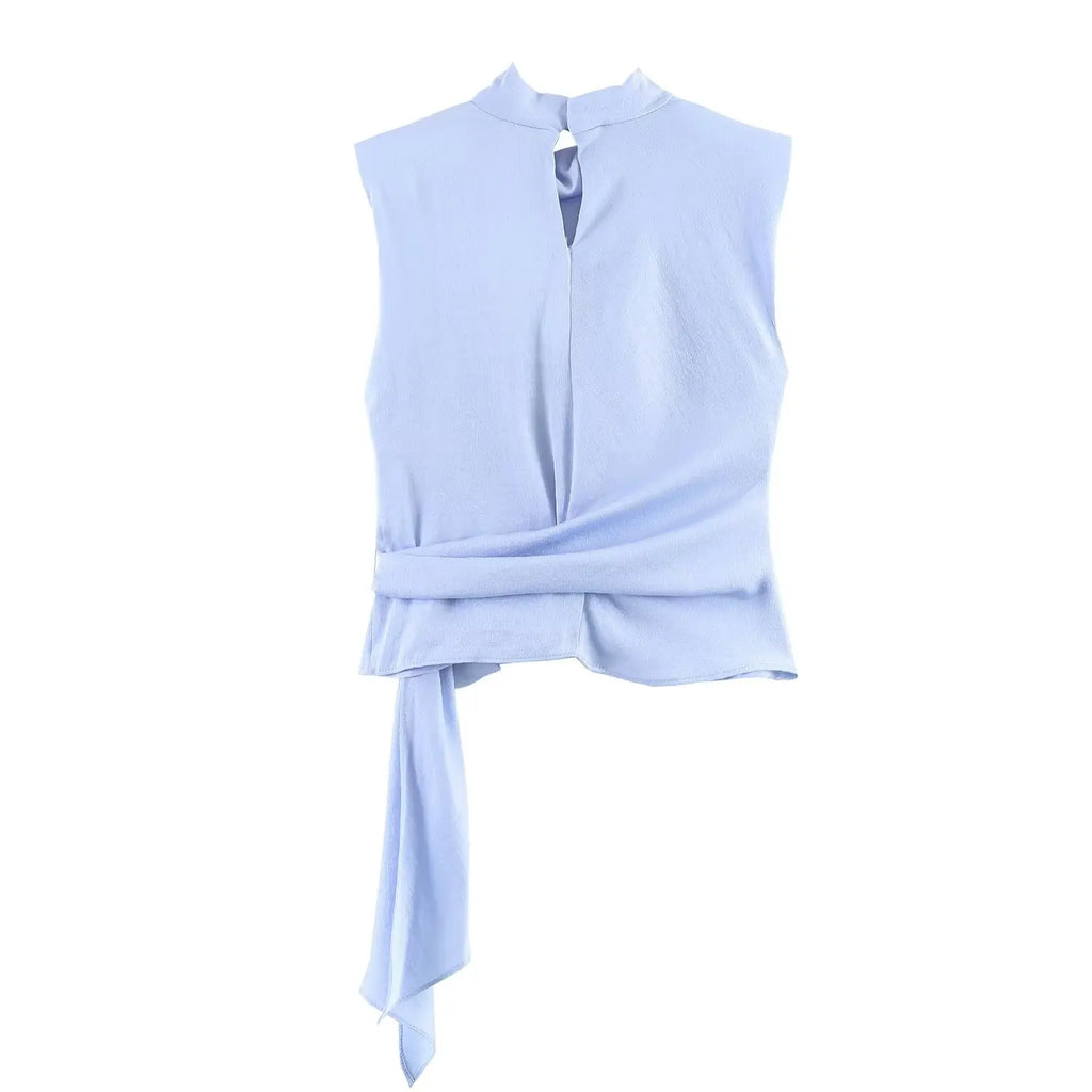 Satin Ribbon Sleeveless Top - Elegant Chic Tank Top for Women