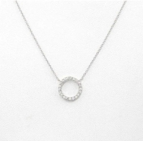 Elegant Jewelry Simple Crystal Circle Pendant Necklace