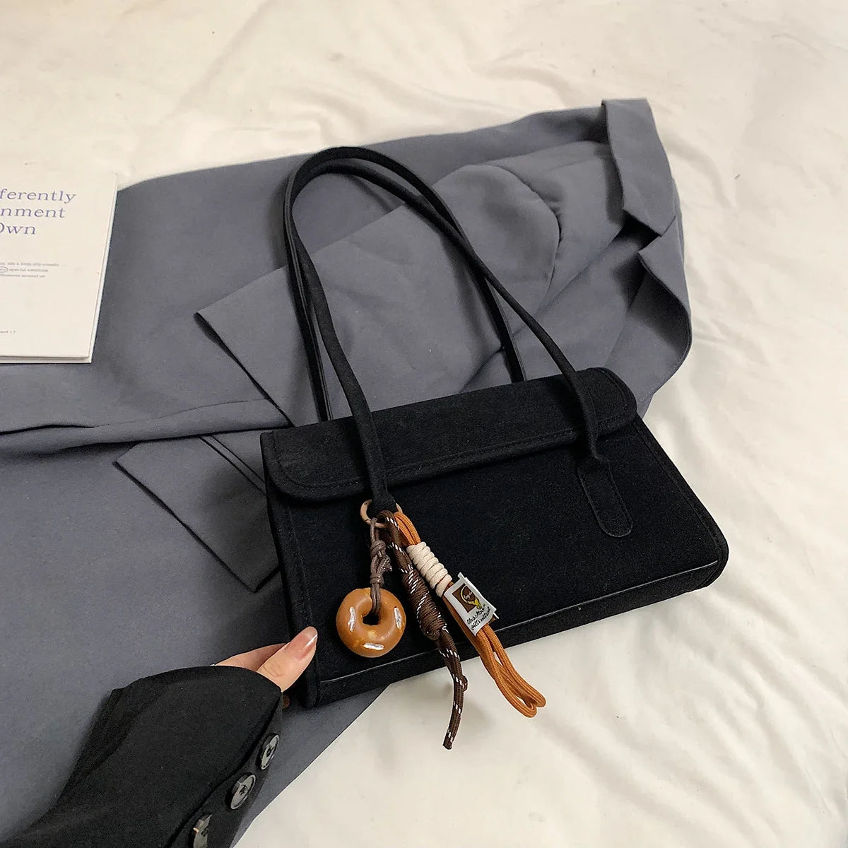 Women's Y2K Retro PU Leather Tote Bag - Casual Shoulder Handbag