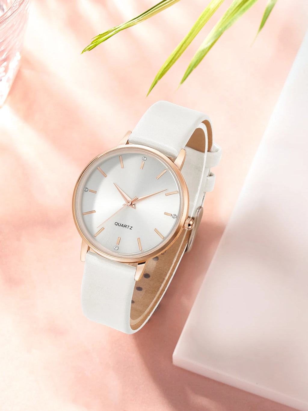Women's Luxury Quartz Watch - Leather Band, Minimalist Dial