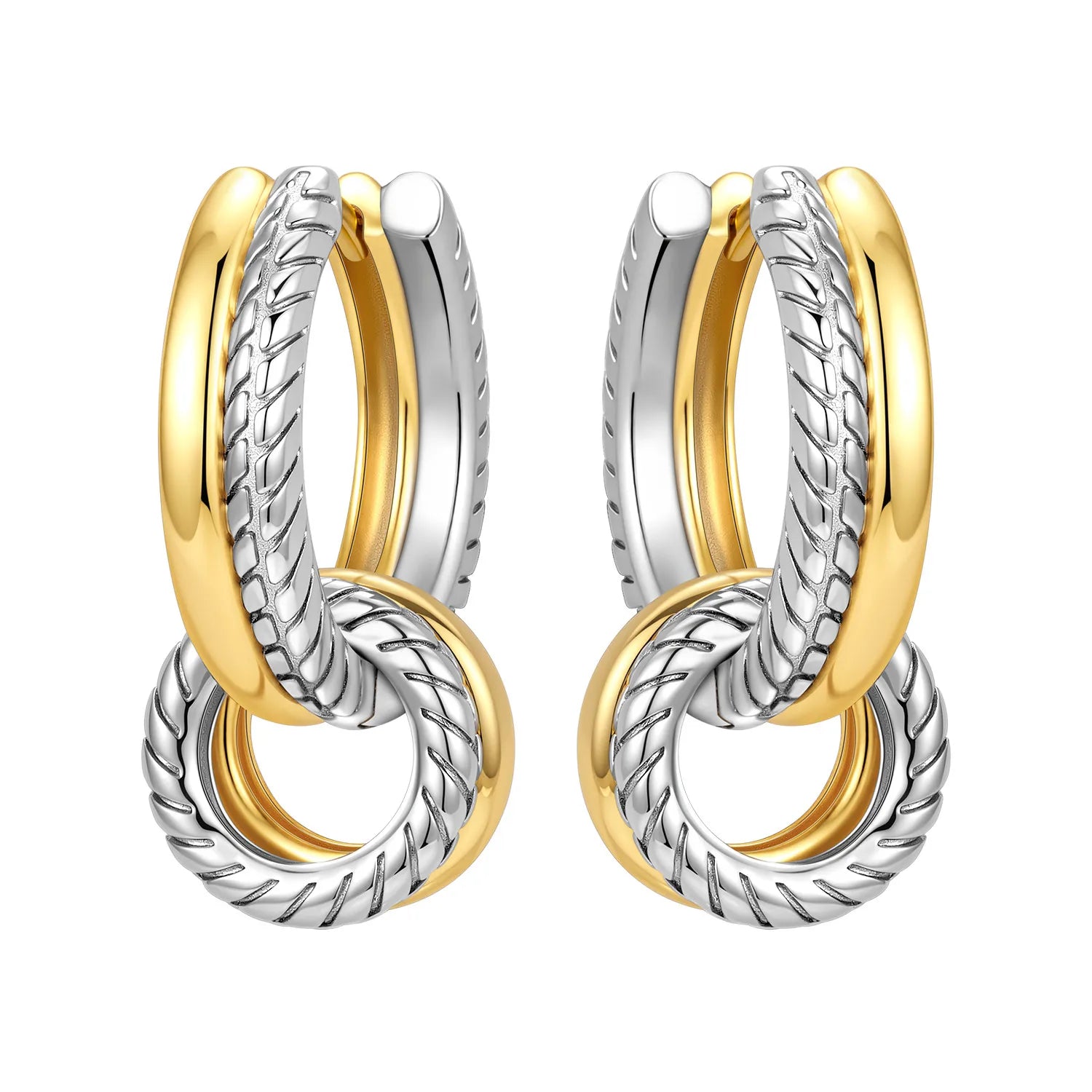 Sterling Silver 18K Gold Hoop Earrings