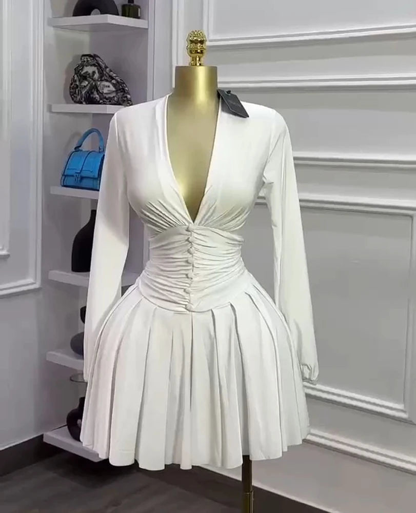 V-Neck Mini Dress Short Sleeve Casual Summer Dress