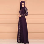 Muslim Abaya Kaftan Dress - Long Sleeve Maxi Robe for Women
