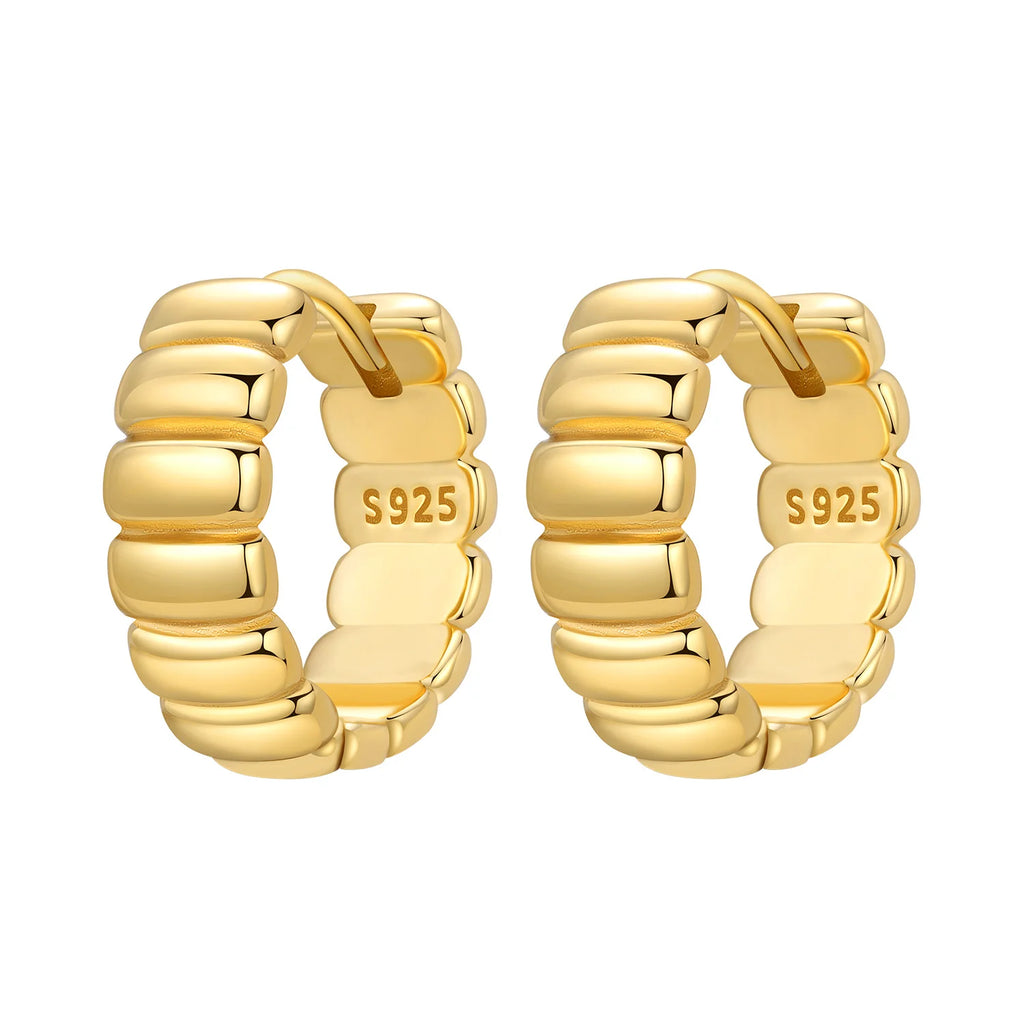 Sterling Silver 18K Gold Hoop Earrings