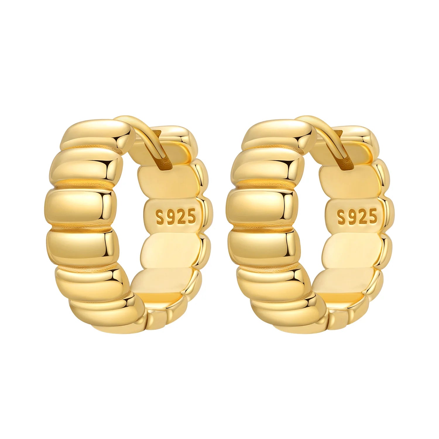 Sterling Silver 18K Gold Hoop Earrings