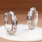 Round Hoop Earrings with Cubic Zirconia