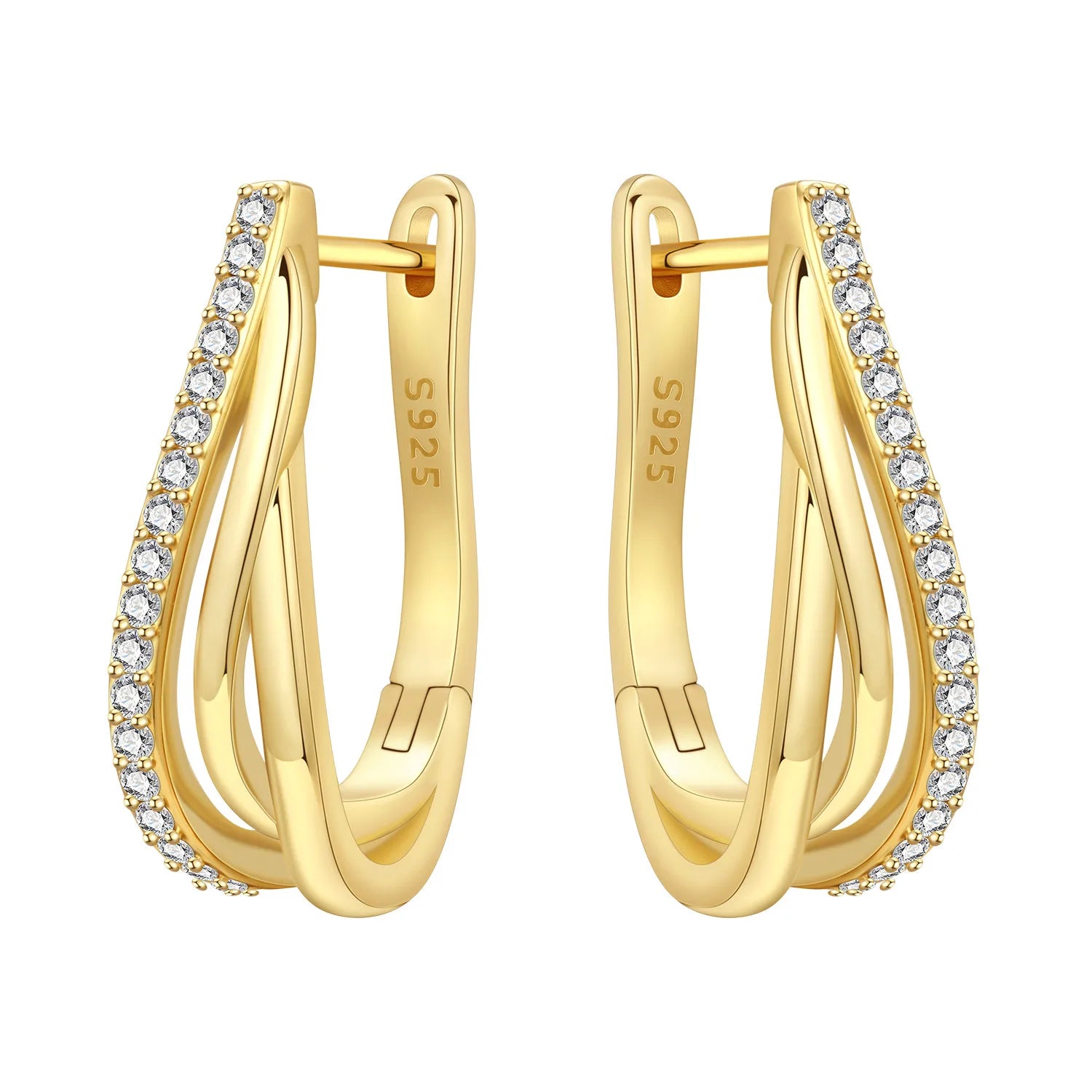 Sterling Silver 18K Gold Hoop Earrings
