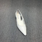 Women's Low Heel Pointed Toe Slip-On Pumps — Elegant Casual Shoes