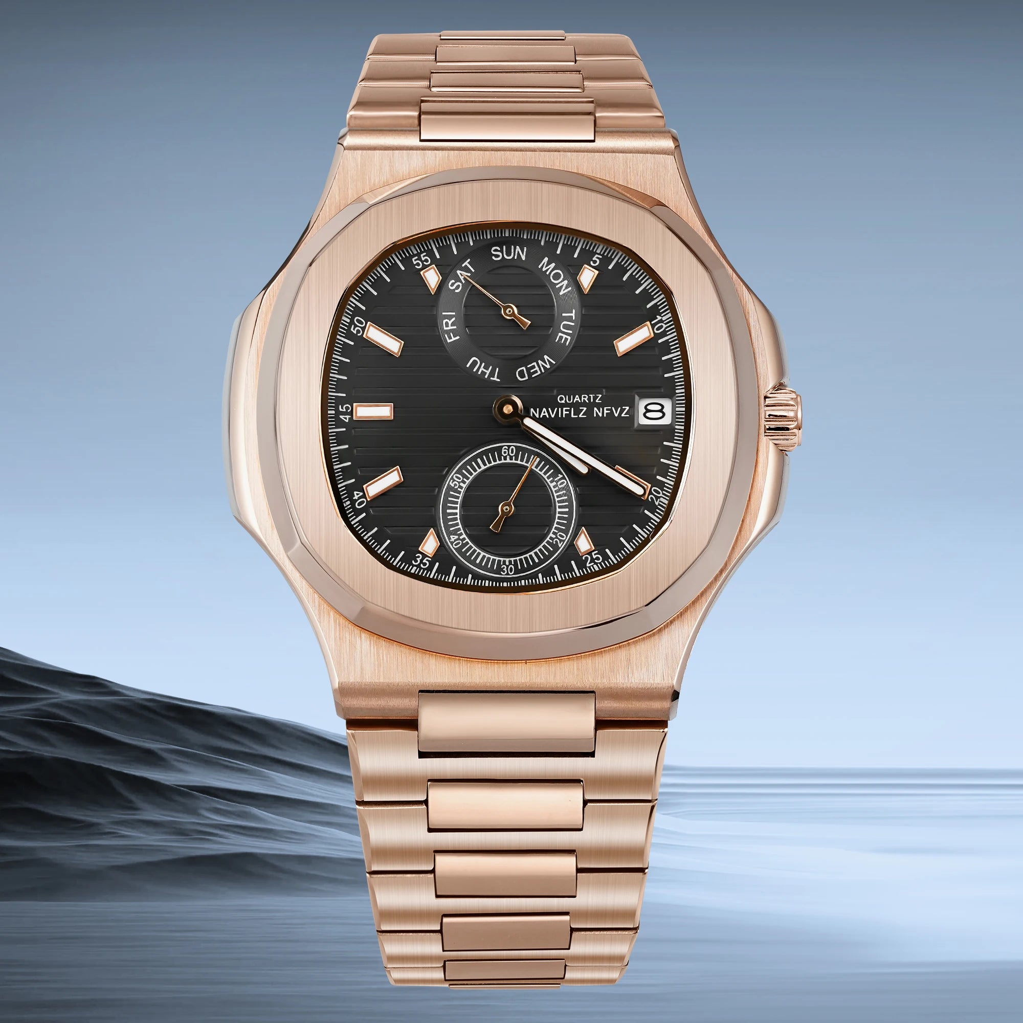 NAVIFLZ Men's Luxury Sapphire Chronograph Watch