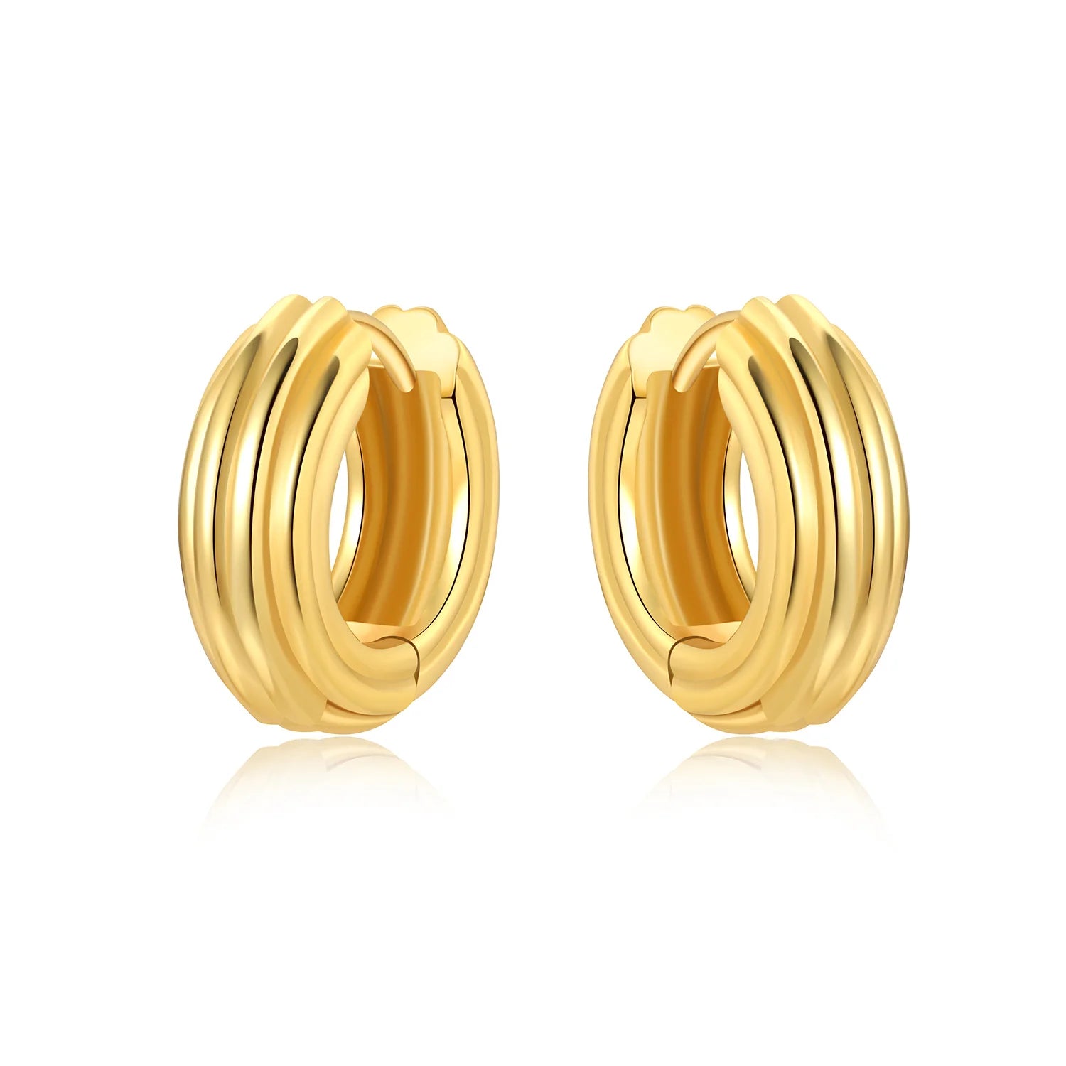 Sterling Silver 18K Gold Hoop Earrings