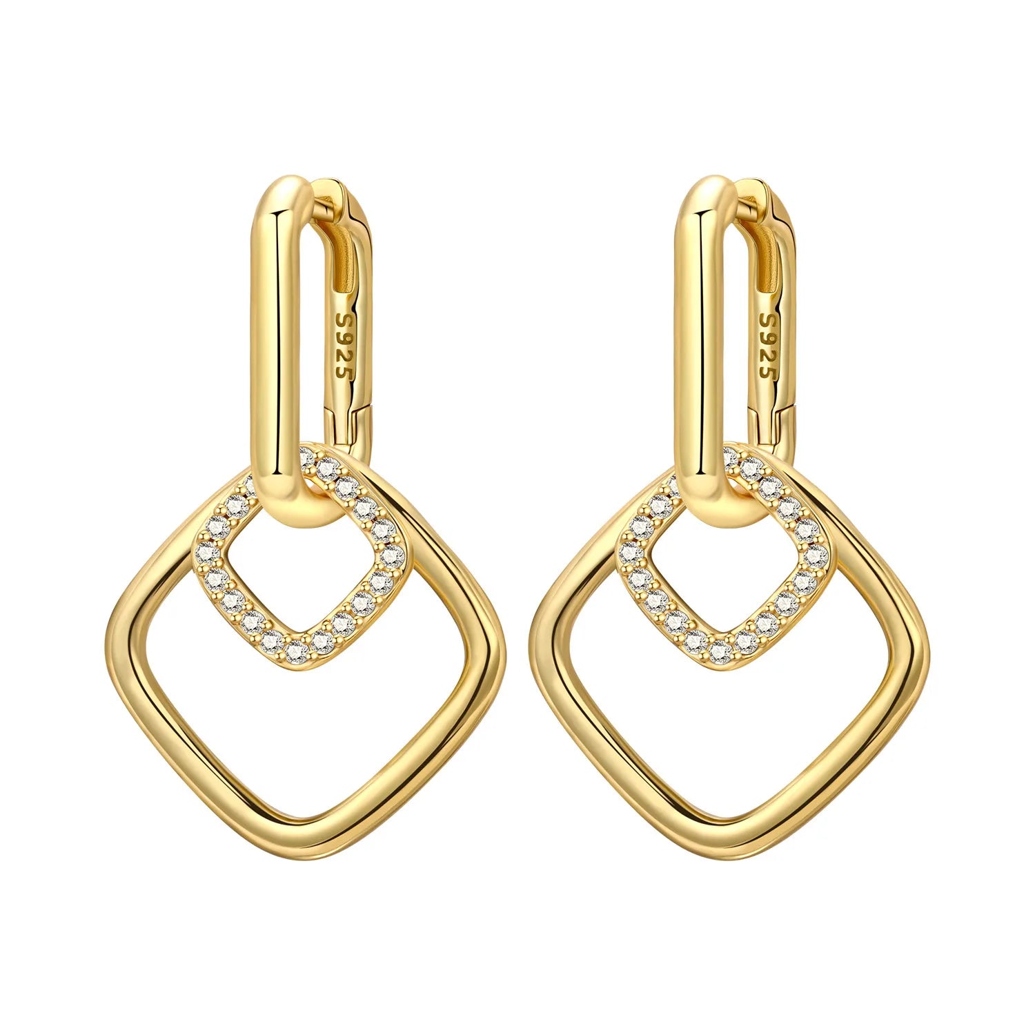 Sterling Silver 18K Gold Hoop Earrings