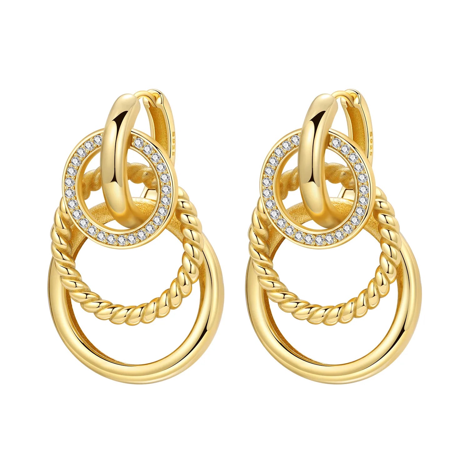Sterling Silver 18K Gold Hoop Earrings