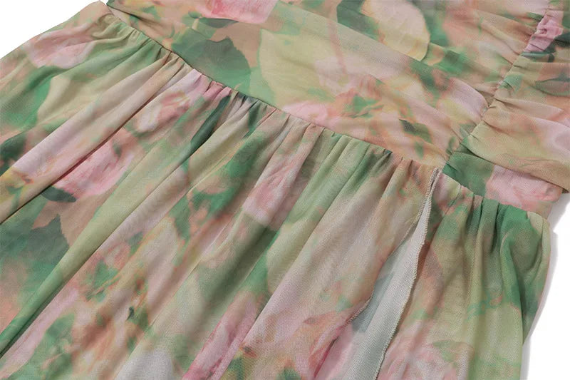 Sexy Sleeveless Floral Print Long Dresses Fashion Women Split Spaghetti Strap Summer Bodycon Casual Beach Evening Party Vestidos