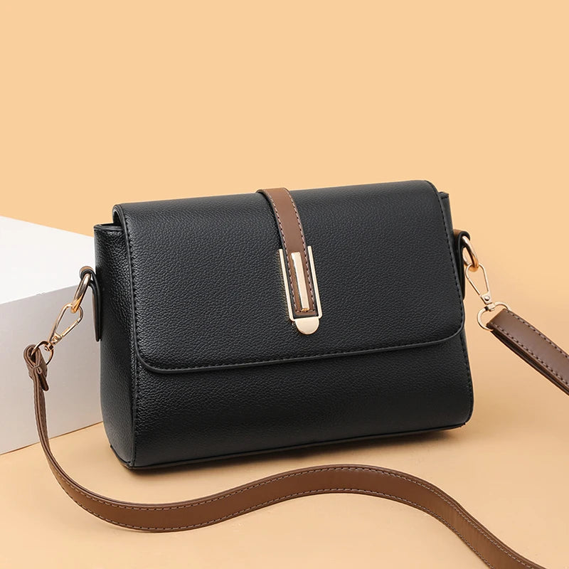 Women's Square Crossbody Shoulder Bag - Adjustable Strap Flip Closure Purse