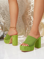 Summer Fashion Women Slip on Platform Plus Size Shoes for Women Peep Toe High Heel Sandals Casual Beach Slippers 2026