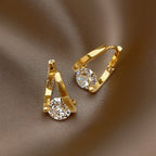 Gold Hoop Earrings with Cubic Zirconia