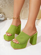 Summer Fashion Women Slip on Platform Plus Size Shoes for Women Peep Toe High Heel Sandals Casual Beach Slippers 2026