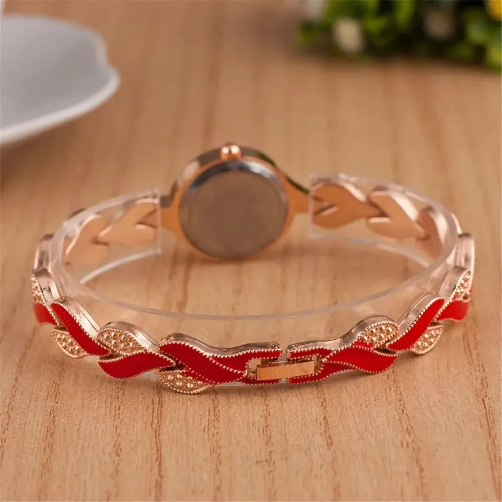 Women's 5-Piece Jewelry Set - Diamond Bracelet Watch & Water Drop Accessories