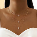 Zircon Pendant Necklace For Women Multilayer Chain