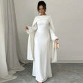Beaded Satin Party Abaya - Diamond Caftan Robe for Women